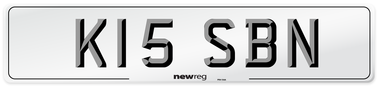 K15 SBN Number Plate from New Reg